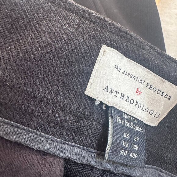 ANTHROPOLOGIE The Essential Trouser Flare Leg Size 8 Black - Picture 11 of 13